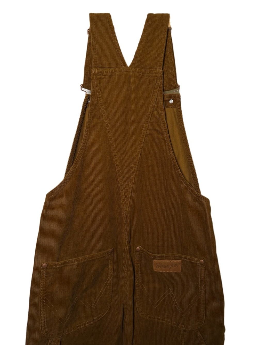 Wrangler Straight Leg Bib Cord Overalls in Warm Brown - Picture 8 of 11